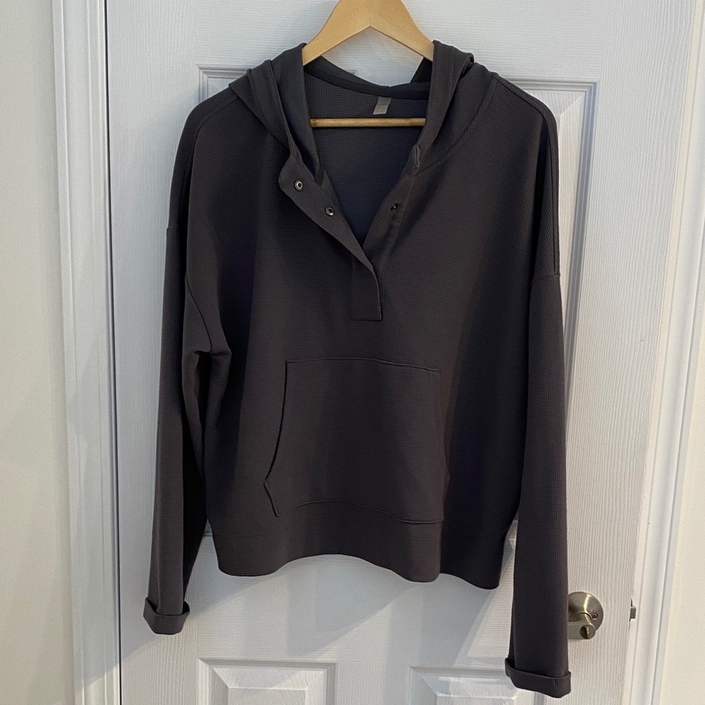 Reitman’s Hyba Waffle Knit Women's Gray Hoodie Sweater XL